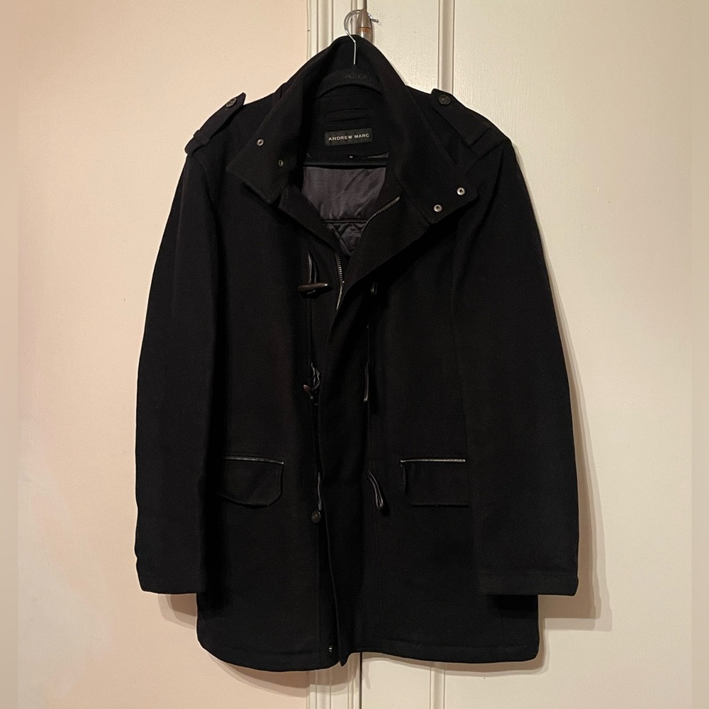 Andrew Marc Black Winter Jacket With Removable Hood